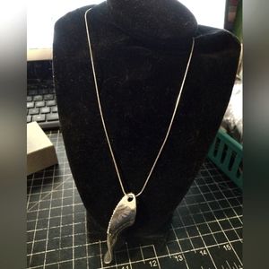 Silver Tone Necklace & Pendant, Manifest Design, Abstract, Rhinestones, …